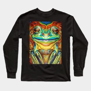 Froggy Animal Spirit (11.1) - Trippy Psychedelic Frog Long Sleeve T-Shirt